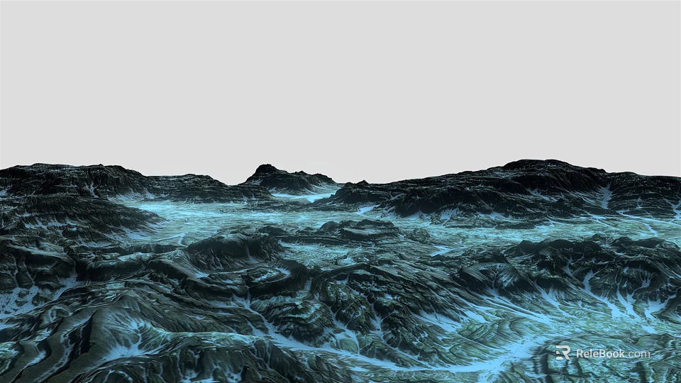 Natural Garden Landscape Design With Rolling Hills Flowing Water And Rocky Terrain 3d model 