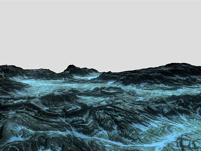 Natural Garden Landscape Design With Rolling Hills Flowing Water And Rocky Terrain 3d model