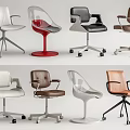 Modern Office Chairs With Various Designs Multiple Colors Leather Armrests And Caster Wheels