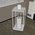 White Square Candle Lantern With Minimalist Design For Modern Home Decor On Wooden Table