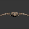 Wooden Mechanical Robot Model Standing With Outstretched Arms And Metallic Joints
