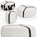 Modern Sofa Stool Bag Footstool Fabric Velvet 3d model