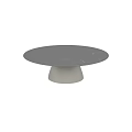 Modern Round Dining Table With Black Marble Tabletop And Silver Metal Base 3d model