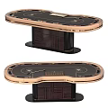 Luxury Casino Poker Table With Wooden Structure And Metal Accents Gaming Surface