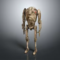 Vintage Mechanical Humanoid Robot With Rustic Metal Body And Standing Stance