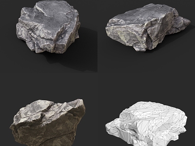 Rock Stone Block Natural Landscape Boulders model