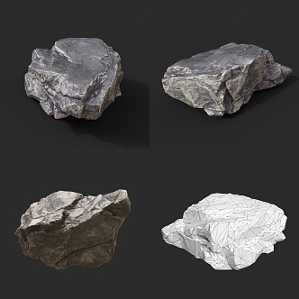 Rock Stone Block Natural Landscape Boulders 3d model