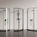 Modern Transparent Glass Shower Enclosures With Stylish Shower Head Fixtures And Designs