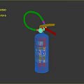 Red Fire Extinguisher With Black Hose Orange Handle And Safety Labels For Home Use