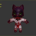 Cute Purple Cat 3D Game Character With Green Eyes White Karate Uniform And Red Belt