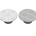 Round Dining Tables with Marble Tabletop and Black Metal Base in Nested Design 3d model