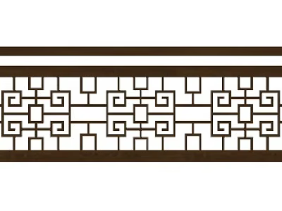 Traditional Chinese Intricate Geometric Hollow Out Fence Design For Garden Courtyard Decoration 3d model