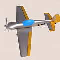 Silver Passenger Aircraft With Blue Section Yellow And Gray Wings Design