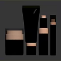 Black And Copper Skincare Containers With Different Shapes Sizes Jar Tube And Bottles