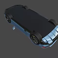 Sleek Blue Convertible Sports Car With Yellow Interior Black Wheels And Open Top Design