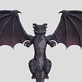 Game And Movie Character Dragon With Large Wings And Dark Scales
