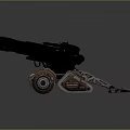 Advanced Mechanical Weapon Featuring Large Cannon Tracked Base And Metallic Black Brown Design