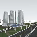 Aerial Planning Of Modern High Rise Buildings With Greenery And Urban Landscape