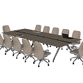 Modern Conference Table and Chair Conference Table Office Chair 3d model