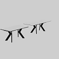 Modern Dining Table With Sleek Glass Top And Black X Shaped Legs