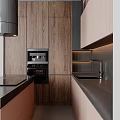 Modern Kitchen Interior With Stylish Cabinets Island Counter And Lighting Design