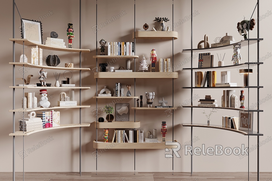 Modern Storage Rack Decorative Rack Jewelry Ornaments Combination Bookshelf model