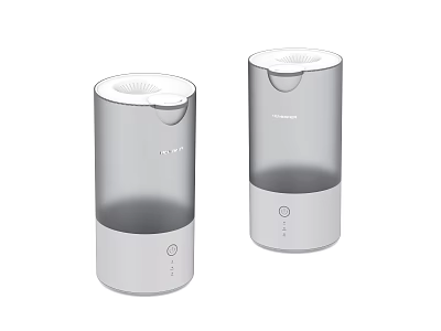Modern Humidifiers With Cylindrical Gray White Design As Sleek Daily Electrical Appliances 3d model