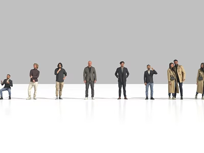 New Character Sitting Man Standing Man Coat 3d model