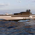 Luxury Yacht With Helicopter Sailing On Sea 3d model