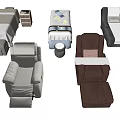 Modern Massage Chair Designs In White Pink Grey With Ottoman And Side Table For Interior