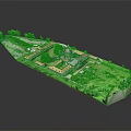 Detailed Architectural Model Showcasing Main Building Green Lawns Trees And Symmetrical Layout