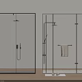 Modern Shower Sauna Design With Clear Glass Enclosure Black Frame And Towel Rack