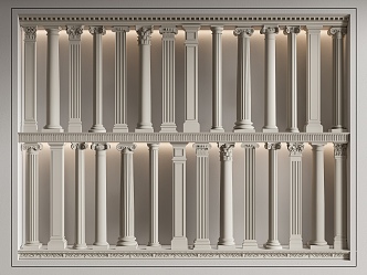 European Roman Column Gypsum Column Carving Style Gypsum Line 3d model