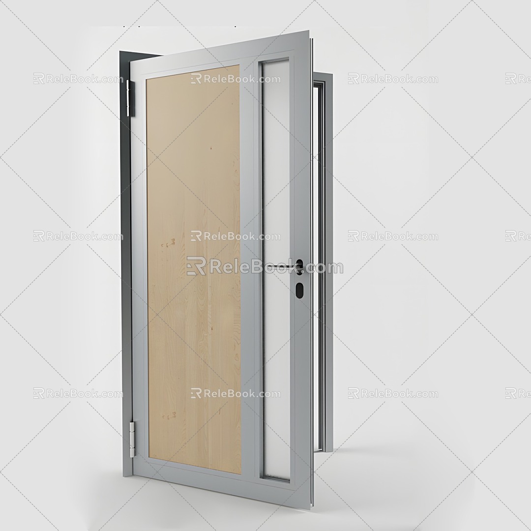 Modern swing door wooden door bedroom door entry door door office door 3d model