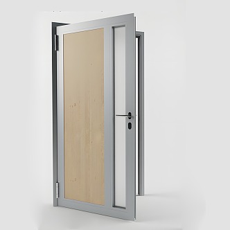 Modern swing door wooden door bedroom door entry door office door 3d model