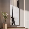 Modern Minimalist Interior With Decorative Painting Vase And Green Plants