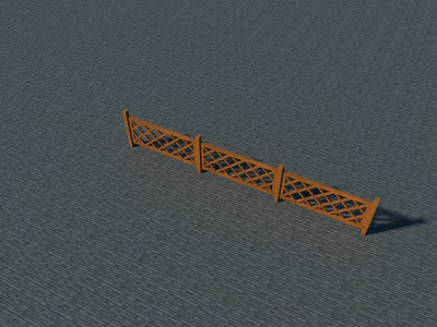 Wooden Outdoor Fence With Lattice Design For Garden Decoration And Partition 3d model