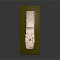 Stone Crocodile Sculpture With Open Mouth And Scaled Texture On Green Base