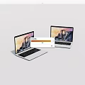 Two Modern Laptops with Scenic Mountain Wallpaper on High Definition Screens
