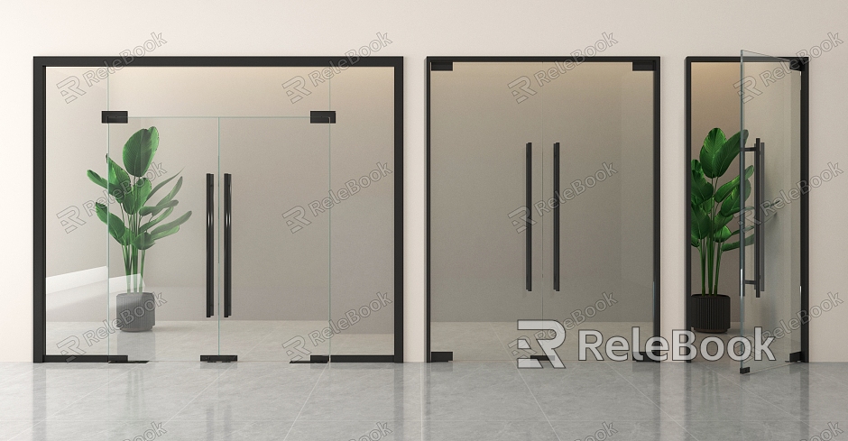 Glass door double door electric door induction door glass door sliding door glass door combination model