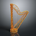 Modern Harp Classical Harp Ancient Harp Western Musical Instrument 3d model