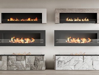 Fireplace Stove Combination Electronic Fireplace 3d model