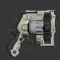 Futuristic Sci Fi Pistol Design With Metallic Structure And Shiny Mechanical Components