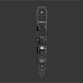 3D Warship Model 158 Grey Hull Red Bottom Antennas Weapon Systems And Reflective Surface 3d model