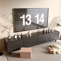 Modern Black TV Cabinet Sideboard Balcony Cabinet Storage Cabinet Entrance Cabinet 3d model