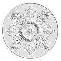 White Circular Ceiling Medallion With Intricate Floral Patterns And Central Design 3d model