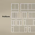Poliform Modular Wall Mounted Shelving With White Frames And Beige Background