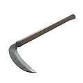 Traditional Sickle Weapon With Curved Metal Blade And Wooden Handle Design