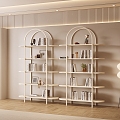 Cream Style Bookshelf Storage Rack Display Rack 3d model