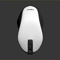 White And Black Mouse On Dark Background With Shiny Surface 3d model